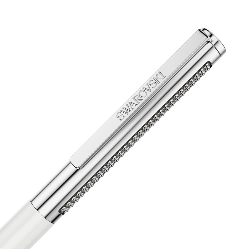 swarovski قلم حبر جاف matrix tennis، لون أبيض، طلاء كروم