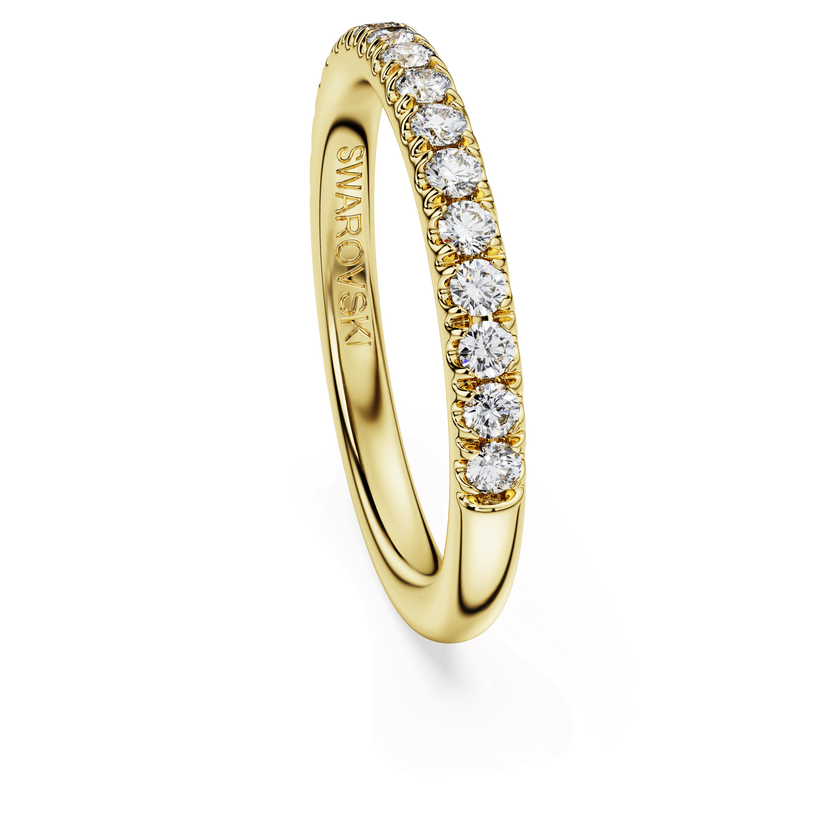 swarovski خاتم eternity، ألماس مُصنع في المختبر بإجمالي 0 4 قيراط، شكل دائري، ذهب أصفر عيار 18