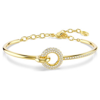 swarovski سوار dextera، قطع مستدير، لون أبيض، طلاء باللون الذهبي