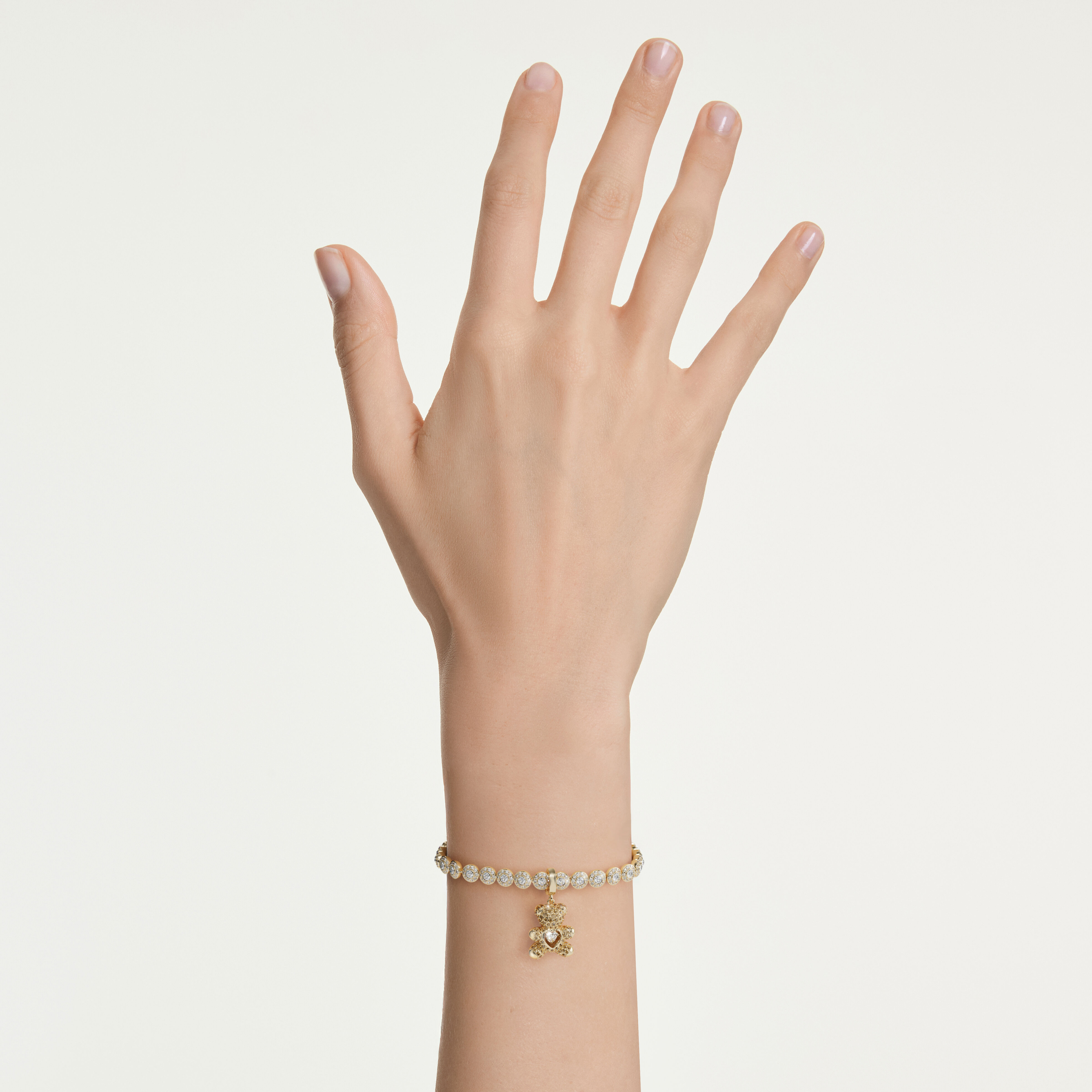 swarovski حلية idyllia، قطع متنوع، شكل دب، لون ذهبي، طلاء باللون الذهبي