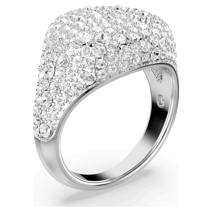 swarovski خاتم كوكتيل sublima، لون أبيض، طلاء روديوم