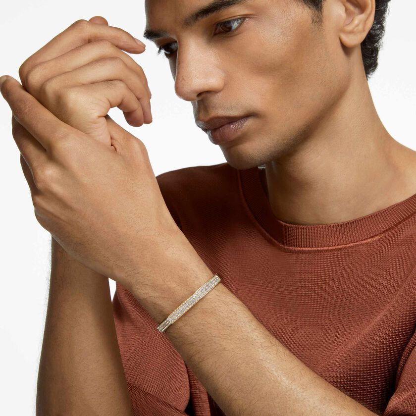 swarovski سوار dextera، شكل ثماني، لون أبيض، طلاء باللون الذهبي