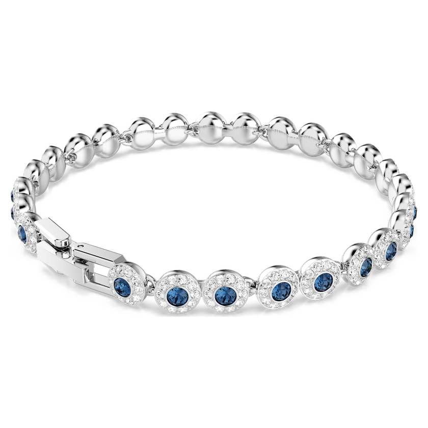 swarovski سوار تنس una angelic، قطع مستدير، لون أزرق، طلاء روديوم