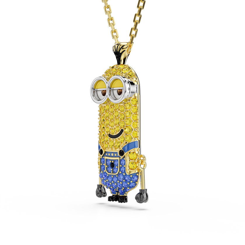 swarovski minions kevin pendant  pav   multicolored  gold tone plated