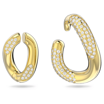 swarovski حلية dextera للأذن، لون أبيض، طلاء باللون الذهبي