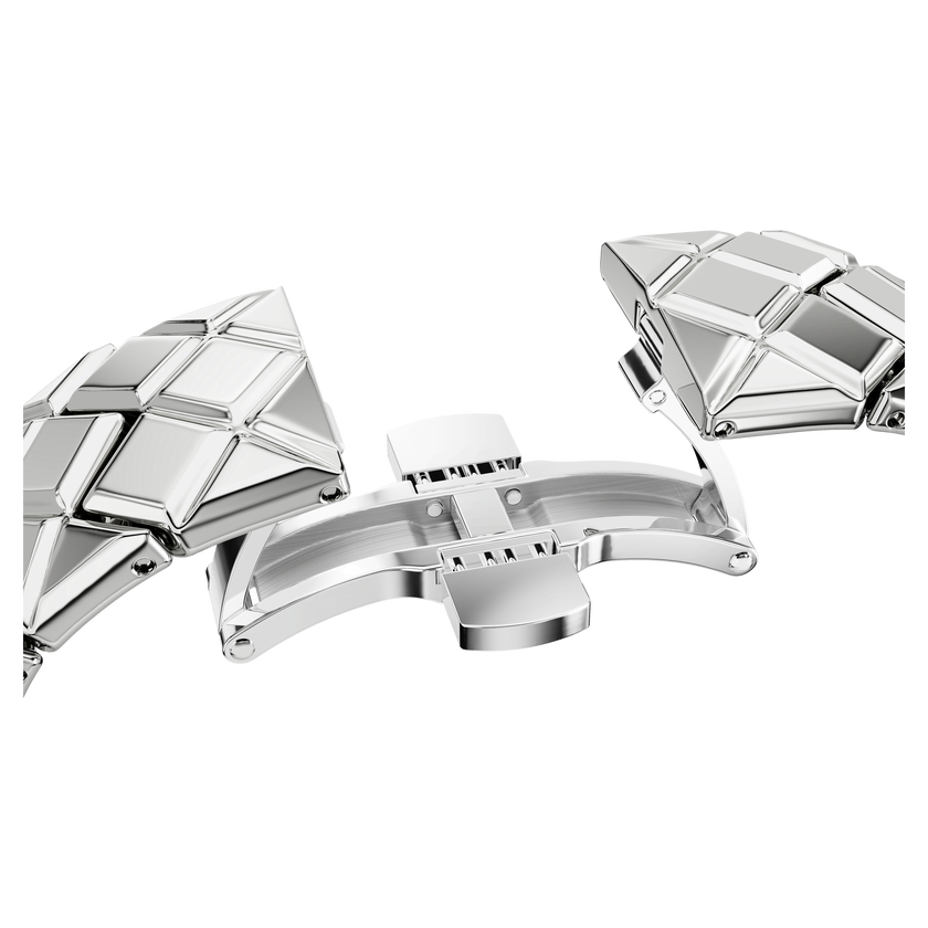 swarovski ساعة curiosa bangle، صناعة سويسرية، سوار كريستال، لون فضي، ستانلس ستيل
