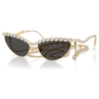 swarovski نظارة شمسية، شكل عين القطة، سلسلة، لون رمادي