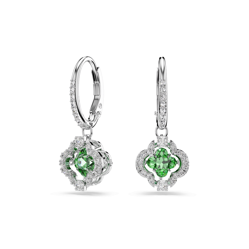 swarovski أقراط متدلية una angelic، قطع متنوع، لون أخضر، طلاء روديوم