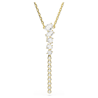 swarovski عقد mesmera على شكل y، قطع متنوع، لون أبيض، لمسة نهائية من الذهب عيار 18 قيراط