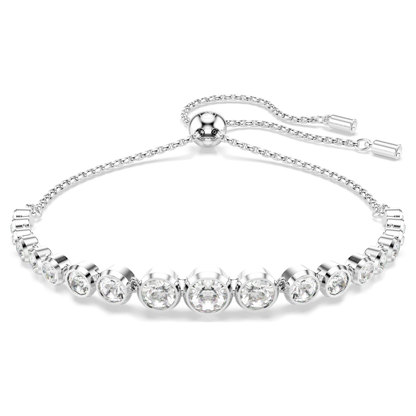 swarovski سوار imber tennis، قطع مستدير متنوع، لون أبيض، طلاء روديوم