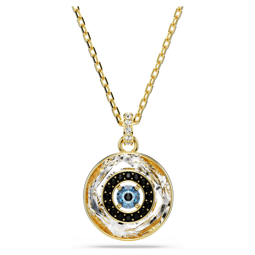 swarovski قلادة symbolica، حلية على شكل عين الحسود، حجم صغير، ألوان متعددة، طلاء باللون الذهبي