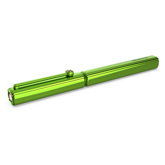 swarovski قلم حبر جاف، مزدان بكريستالات مربعة بحواف دائرية، لون أخضر