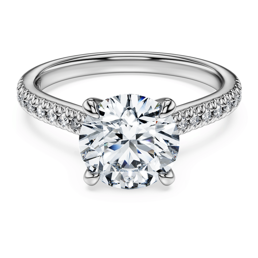 swarovski خاتم سوليتير eternity، ألماس مُصنع في المختبر إجمالي 2 2 قيراط، شكل دائري، ذهب أبيض عيار 18 قيراط