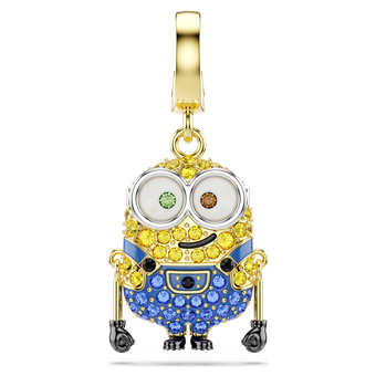 swarovski minions bob charm  pav   multicolored  gold tone plated