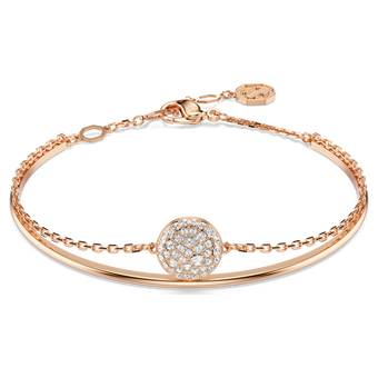 swarovski سوار sublima، لون أبيض، لمسة نهائية من الذهب الوردي عيار 18 قيراط