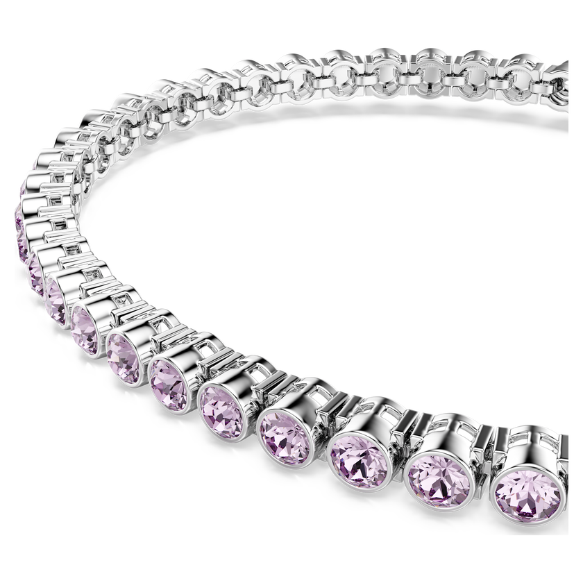swarovski سوار تنس imber emily، قطع مُستدير، لون أرجواني، طلاء روديوم
