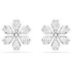swarovski أقراط دبوسية idyllia، قطع متنوع، ندفة ثلج، لون أبيض، طلاء روديوم