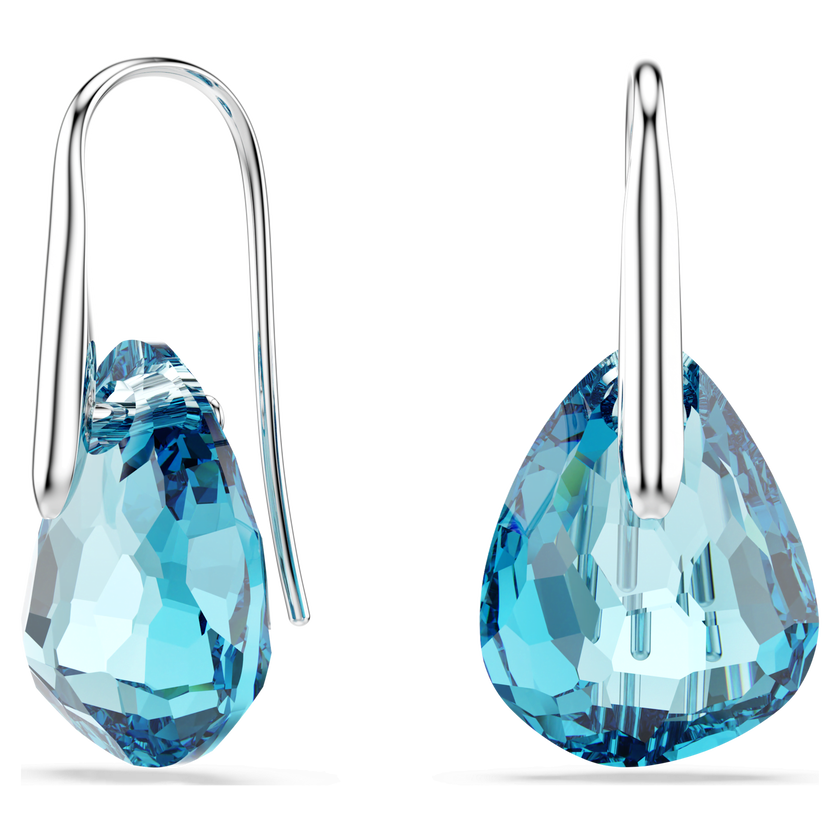 swarovski أقراط متدلية galet، لون أزرق فاتح، طلاء روديوم