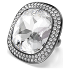 swarovski خاتم كوكتيل una angelic، قطع الوسادة، لون أبيض، طلاء روتينيوم