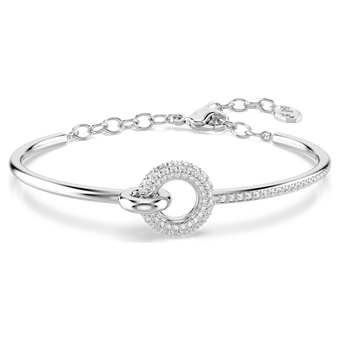 swarovski سوار dextera، قطع مستدير، لون أبيض، طلاء روديوم