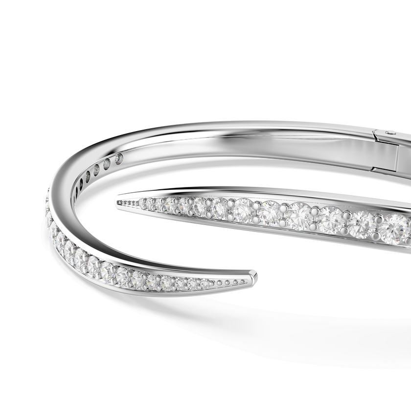 swarovski سوار vienna، قطع مُستدير، شكل بجعة، لون أبيض، طلاء روديوم