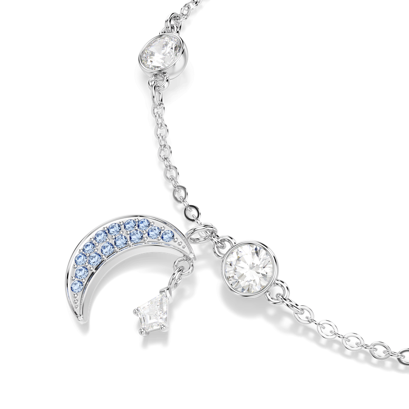 swarovski سوار symbolica، قطع مُستدير، قمر، لون أزرق، طلاء روديوم