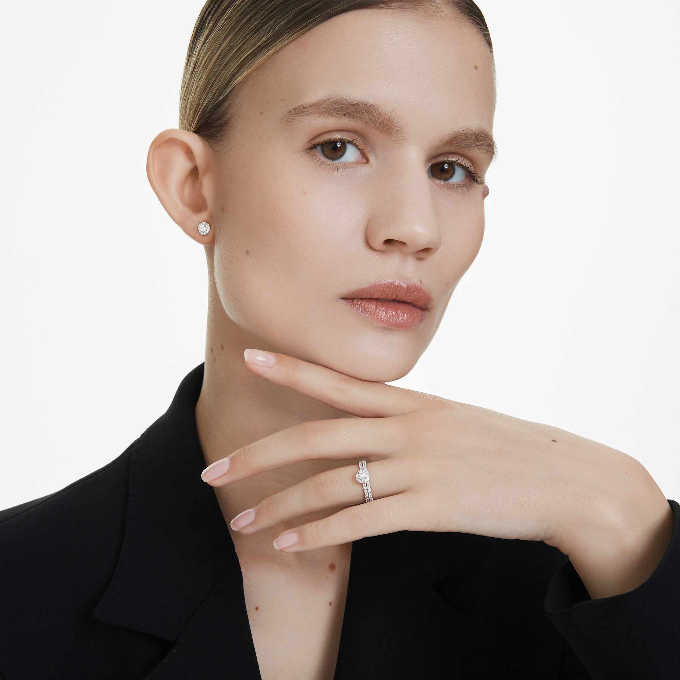 swarovski eternity band ring  laboratory grown diamonds 0 2 ct tw  sterling silver