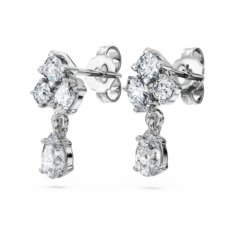 swarovski أقراط متدلية galaxy، أحجار ألماس مُصنعة في المختبر بإجمالي 0 75 قيراط، ذهب أبيض عيار 18