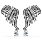swarovski حلية الأذن the vienna collection، شكل ريشة، لون أبيض، طلاء روثينيوم