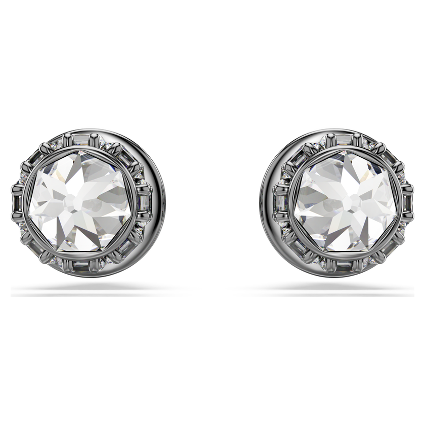 swarovski أقراط دبوسية sublima، شكل سن مدببة، لون أبيض، طلاء روثينيوم