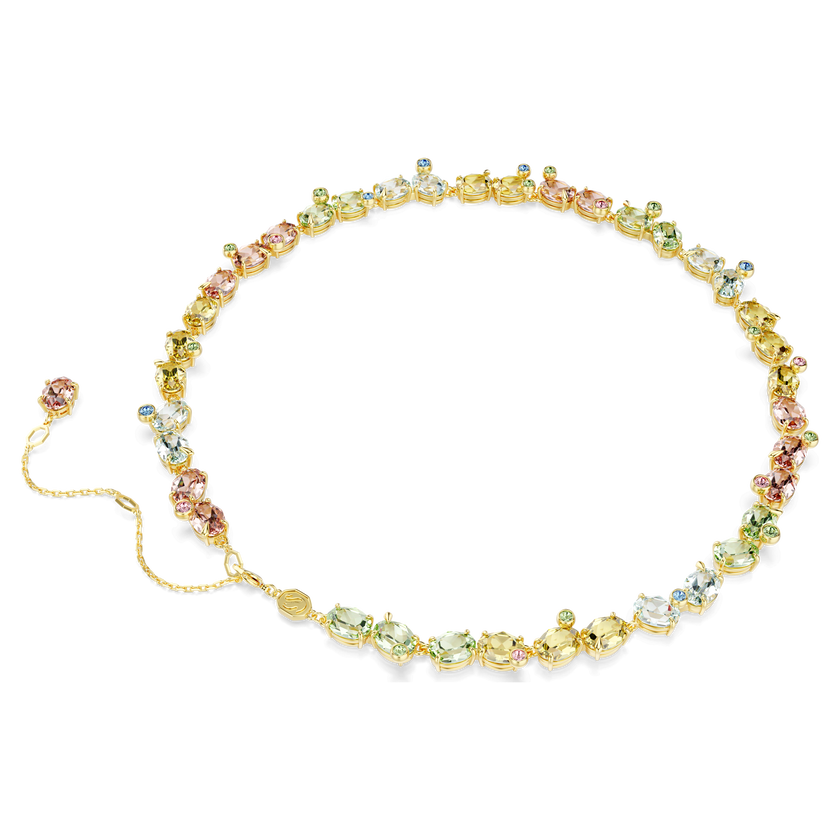 swarovski عقد gema tennis، قطع متنوع، ألوان متعددة، طلاء باللون الذهبي