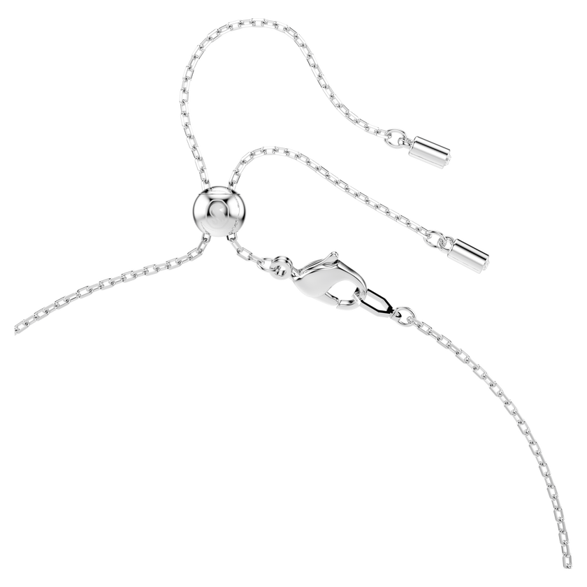 عقد على شكل y ariana grande x swarovski، قطع متنوع، شكل قلب، لون أبيض، طلاء روديوم