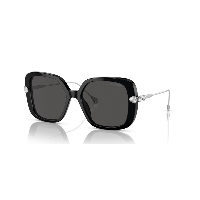 swarovski نظارة شمسية، حجم كبير، شكل مربع، sk6011el، لون أسود