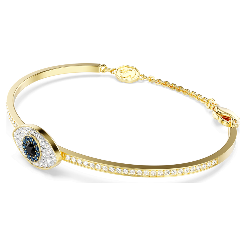 swarovski سوار symbolica، عين الحسود، لون أزرق، طلاء باللون الذهبي
