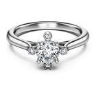 swarovski خاتم galaxy، أحجار ألماس مُصنعة في المختبر بإجمالي 0 5 قيراط، شكل مستدير، ذهب أبيض عيار 18