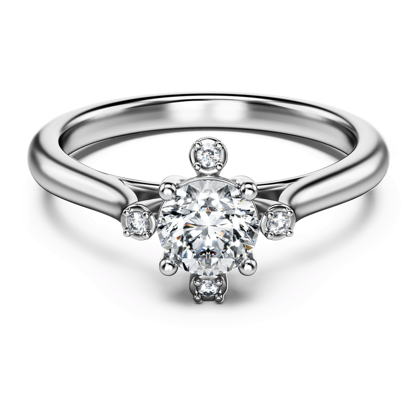 swarovski خاتم galaxy، أحجار ألماس مُصنعة في المختبر بإجمالي 0 5 قيراط، شكل مستدير، ذهب أبيض عيار 18