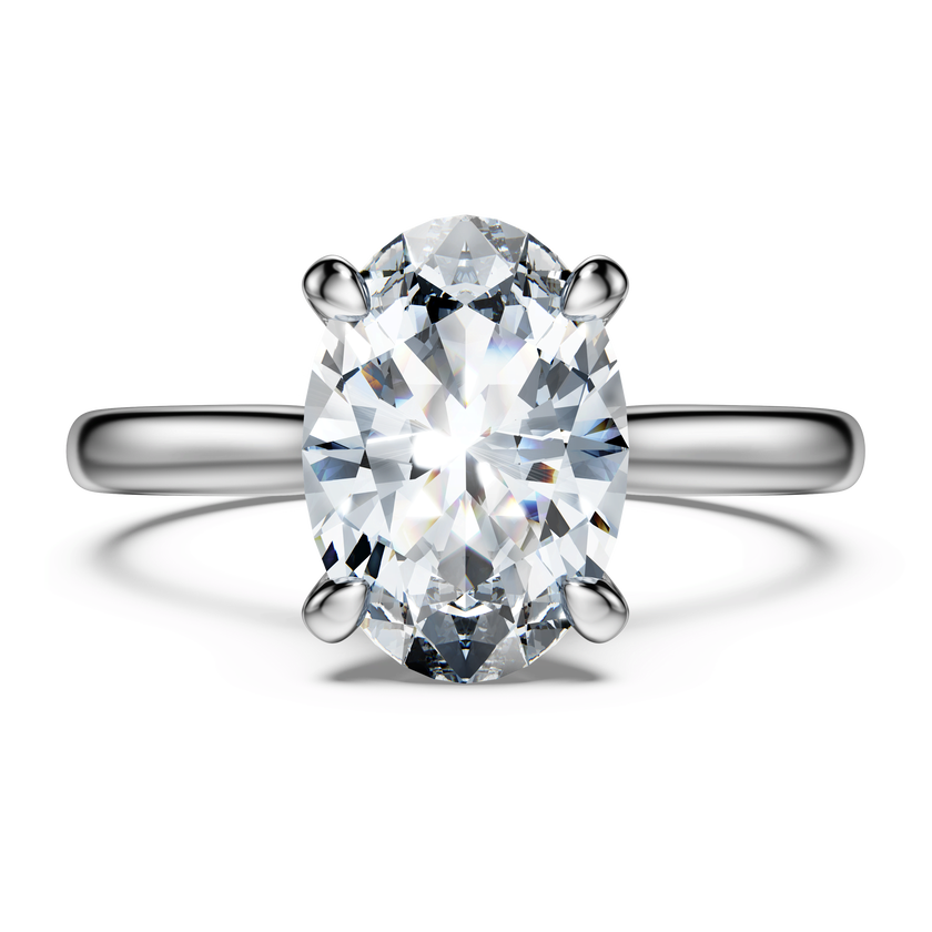 swarovski خاتم سوليتير eternity، أحجار ألماس مُصنعة في المختبر بإجمالي 2 قيراط، قطع بيضاوي، ذهب أبيض عيار 18