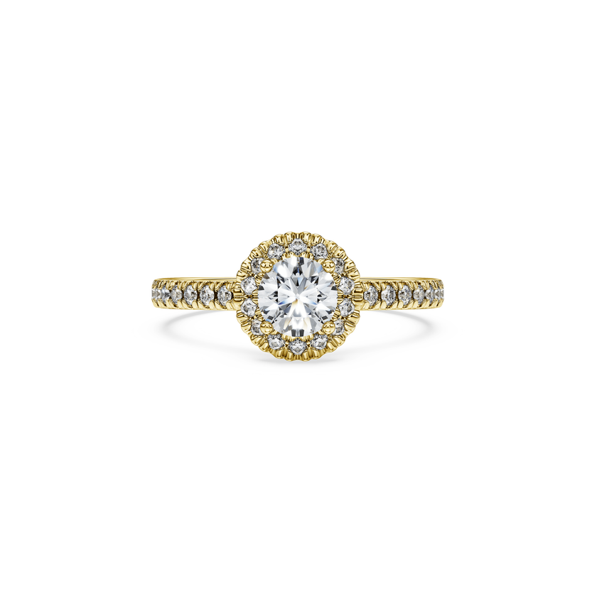 swarovski خاتم سوليتير eternity، ألماس مُصنع في المختبر إجمالي 0 8 قيراط، شكل دائري، ذهب أصفر عيار 18 قيراط