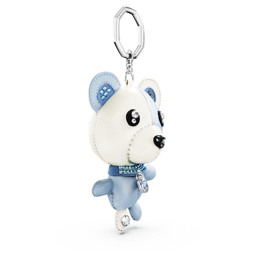 swarovski حلية الحقيبة teddy، شكل دب، لون أزرق، طلاء روديوم