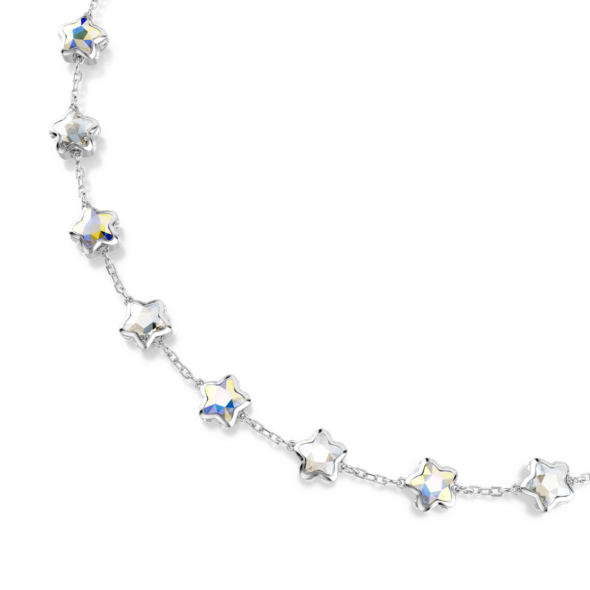 swarovski عقد chroma، قطع متنوع، نجمة، لون أبيض، طلاء روديوم