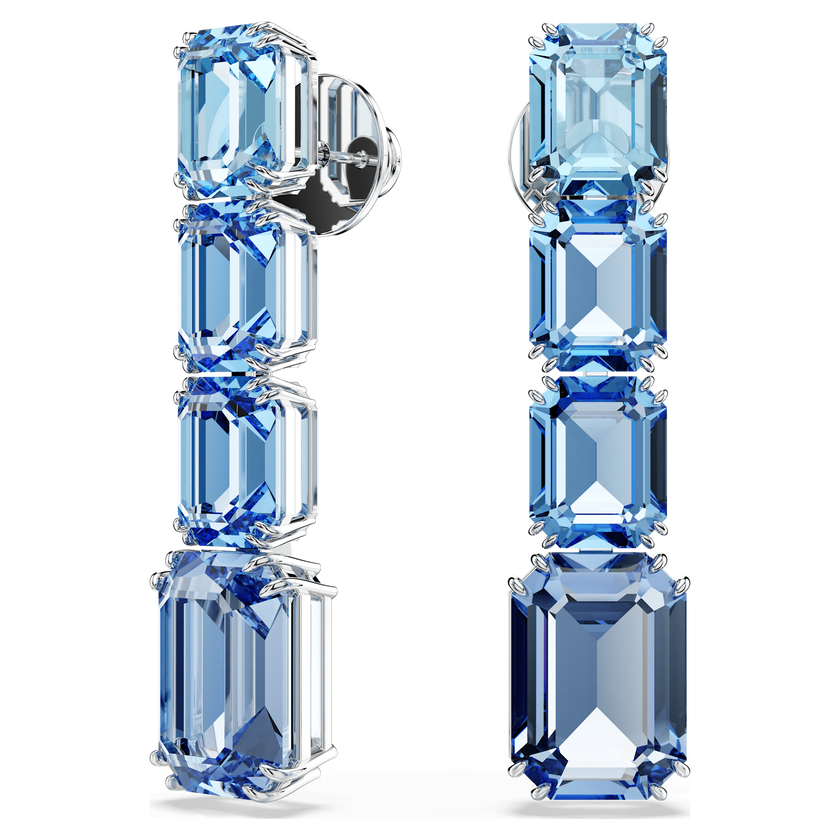 swarovski أقراط متدلية millenia، قطع مثمن، لون متدرج، لون أزرق، طلاء روديوم