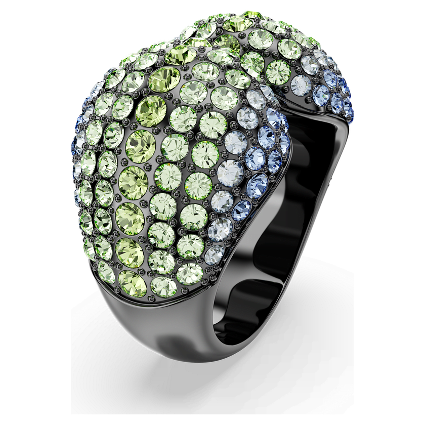 swarovski خاتم كوكتيل sublima، قطع مستدير، ألوان متعددة، طلاء روثينيوم