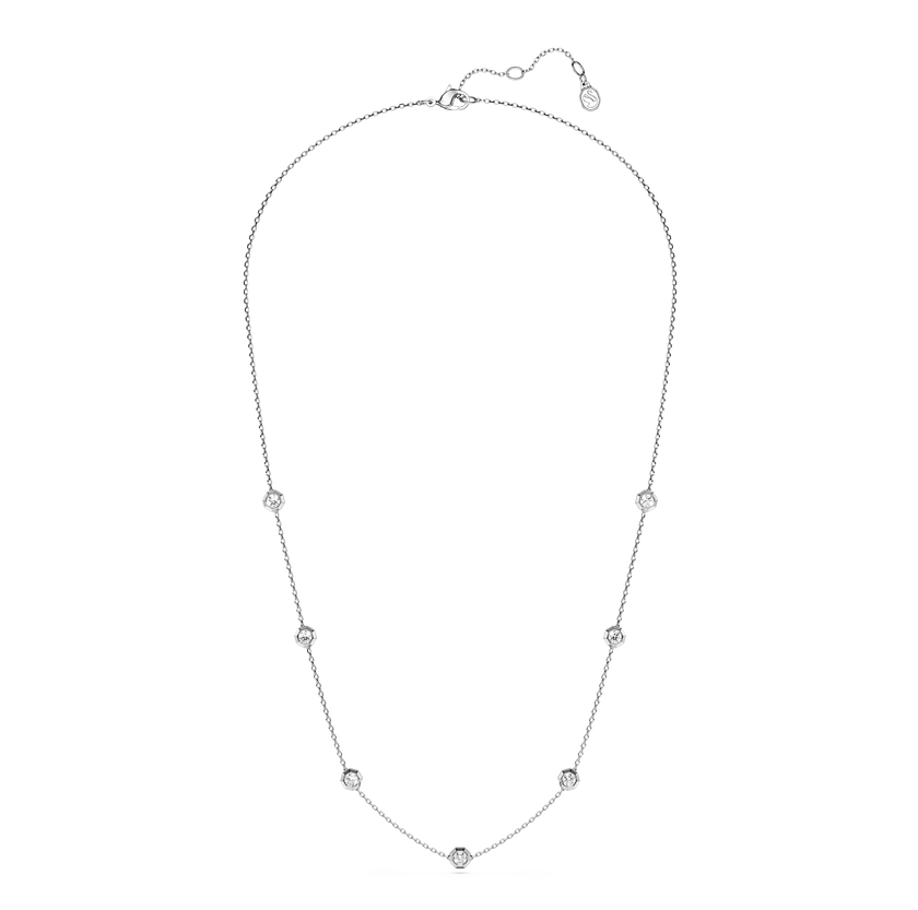 swarovski octagon necklace  lab grown diamonds 0 7 ct tw  round shape  sterling silver