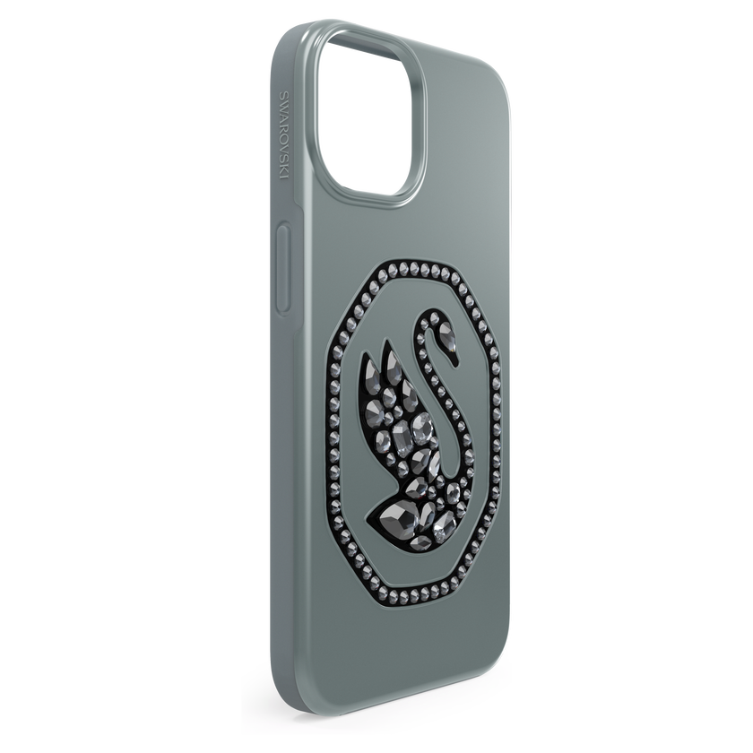 swarovski حافظة signum للهاتف الذكي، على شكل بجعة، iphone  14، لون أسود