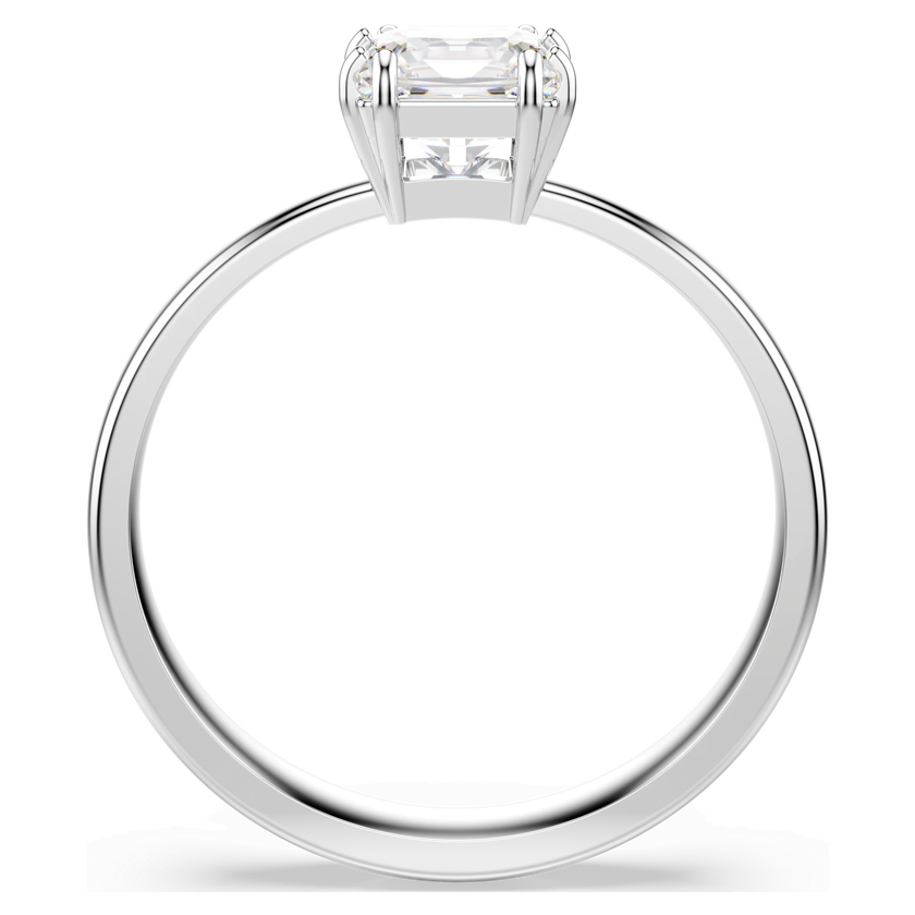 swarovski خاتم attract، قطع مربع، لون أبيض، طلاء روديوم
