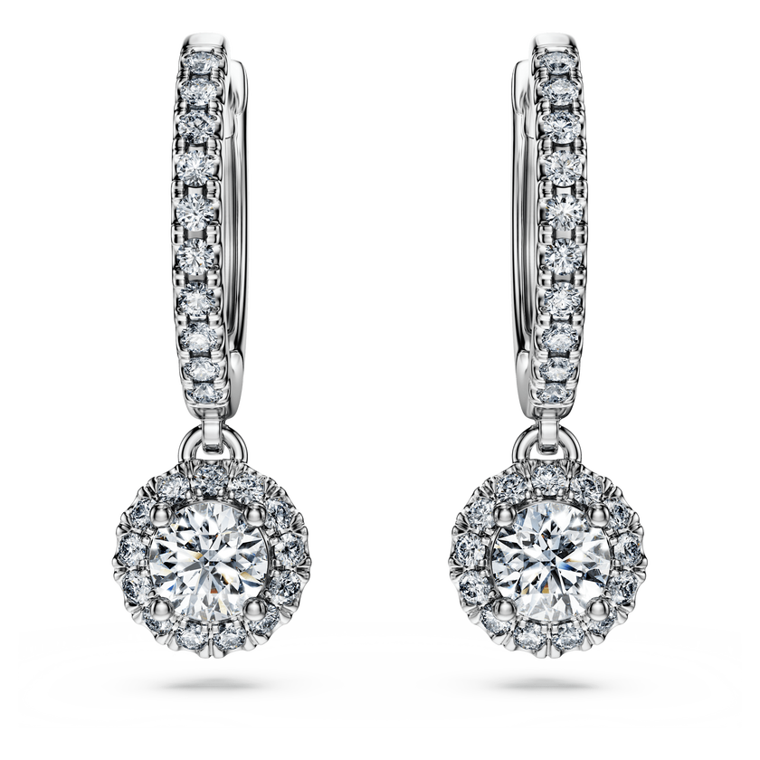swarovski أقراط متدلية eternity، أحجار ألماس مُصنعة في المختبر بإجمالي 1 1 قيراط، ذهب أبيض عيار 18