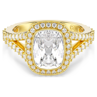 swarovski خاتم una angelic، قطع كوشن، لون أبيض، لمسة نهائية من الذهب عيار 18 قيراط
