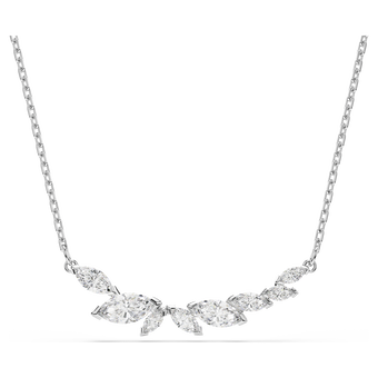 swarovski عقد mesmera، قطع ماركيز، لون أبيض، طلاء روديوم
