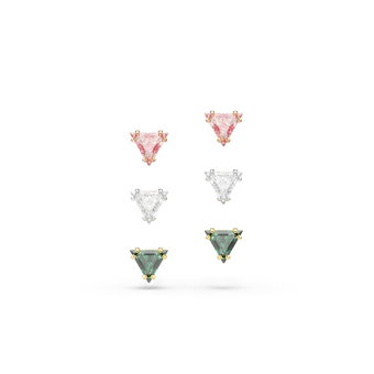 swarovski أقراط دبوسية stilla، قطع مثلث، ألوان متعددة، لمسة نهائية من معادن مختلطة