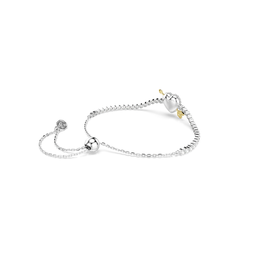 swarovski سوار idyllia، قطع متنوع، شكل قلب وسهم، لون أبيض، طلاء روديوم